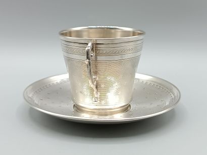 COIGNET 
Silver service with cup and saucer....