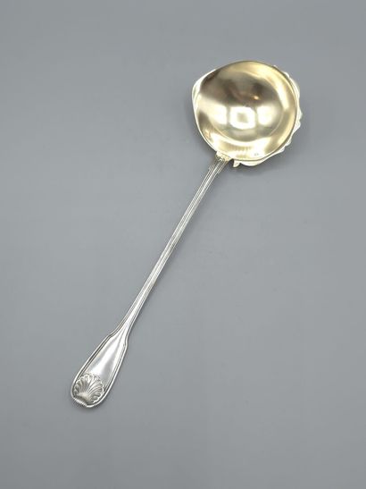 OLIER & CARON 
Silver serving spoon (for...