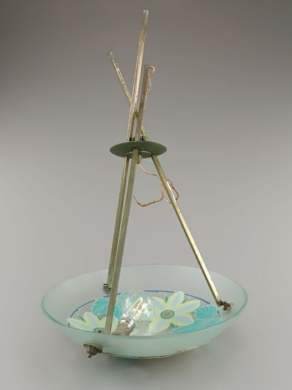 Grande suspension / coupe plafonnier en verre...