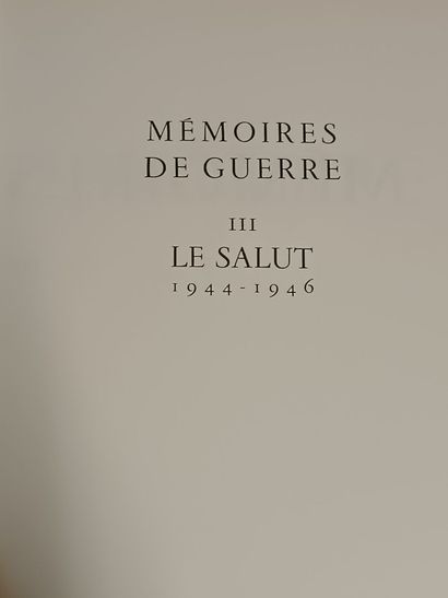 DE GAULLE Charles. 
Mémoires de guerre. 
Paris,...