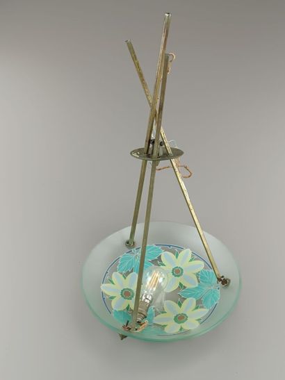 Grande suspension / coupe plafonnier en verre...