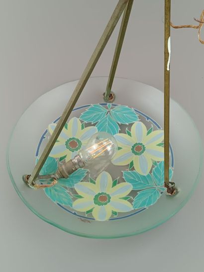 Grande suspension / coupe plafonnier en verre...