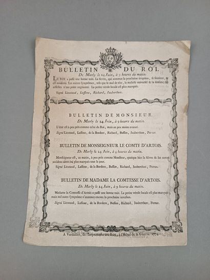Bulletin de santé de la vaccination de Louis...