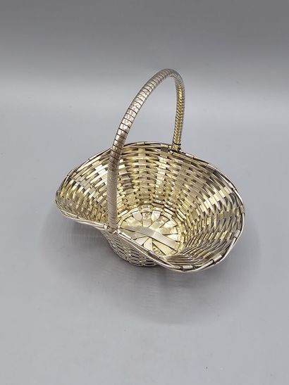 Panier tressé en argent, intérieur avec léger...