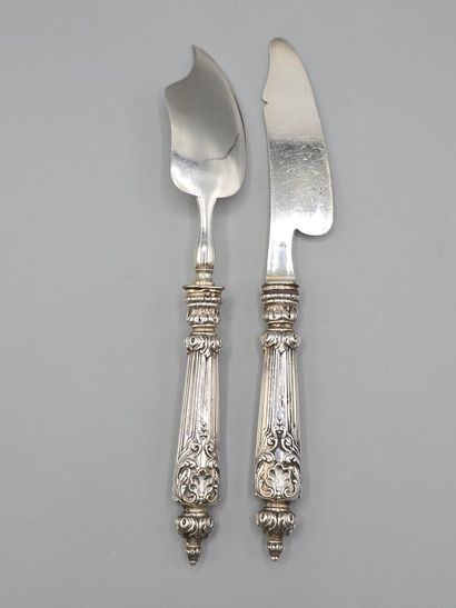 BOULENGER
Foie gras service with silver handles,...