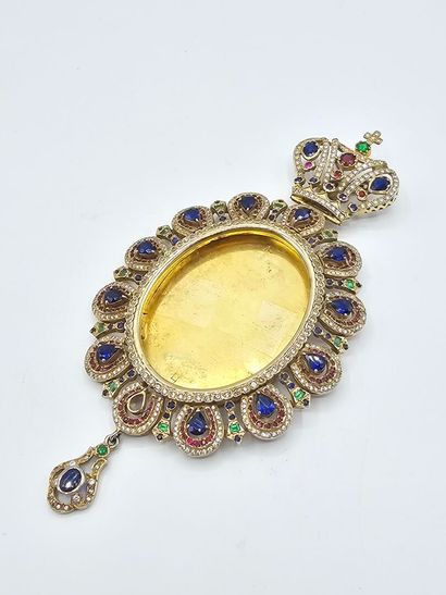 Importante broche-pendentif en vermeil de...