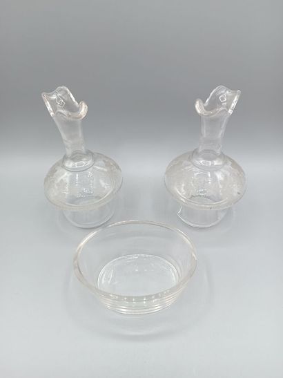 Paire de burettes et intérieur en verre et/ou...