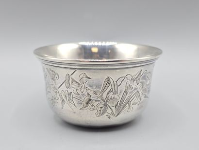 BOIVIN
Small silver bowl with chased rim...