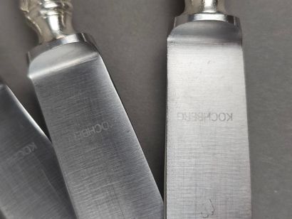 Service of entremets-cheese knives with silver...