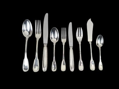 RAVINET DENFERT
Large silver menagère with...