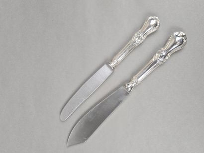 Service of entremets-cheese knives with silver...