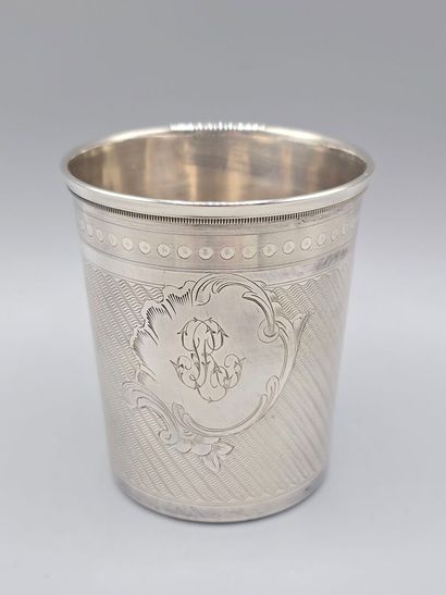SOUFFLOT
Flat-bottomed silver tumbler with...