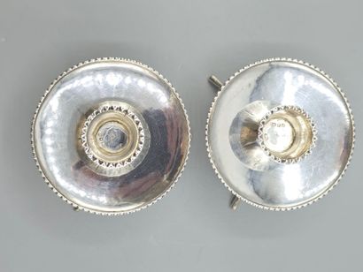 Paire de bougeoirs «design » tripodes en...