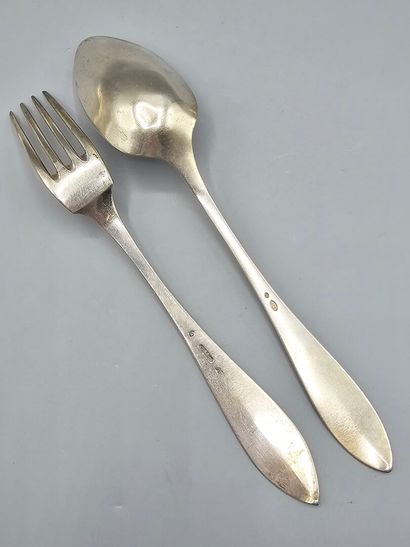 Silver cutlery set consisting of 6 place...