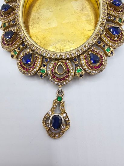 Importante broche-pendentif en vermeil de...