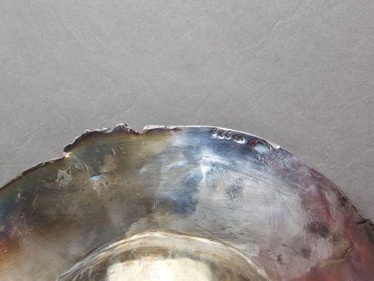 A silver tray with a curved shape.
The wing...