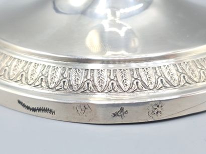 Pair of silver candlesticks.
The shafts adorned...
