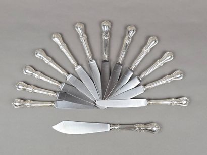 Service of entremets-cheese knives with silver...