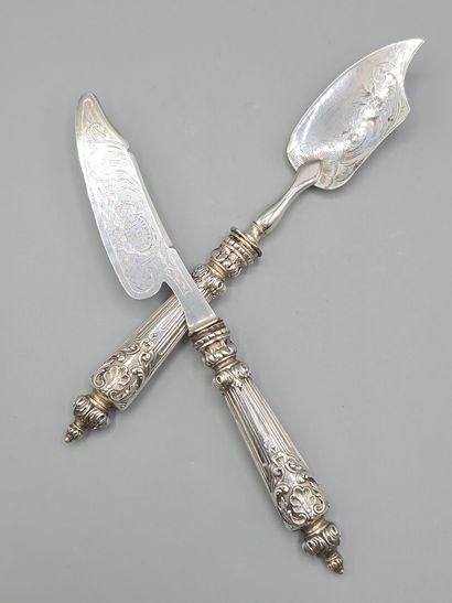 BOULENGER
Foie gras service with silver handles,...