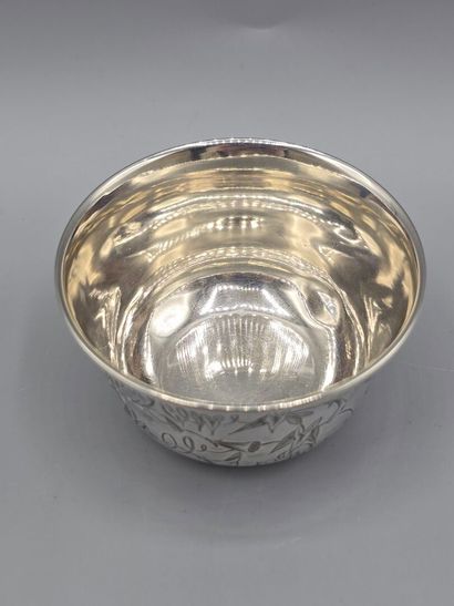 BOIVIN
Small silver bowl with chased rim...