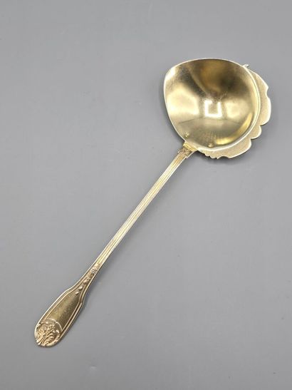 Large vermeil (gold over silver) serving...