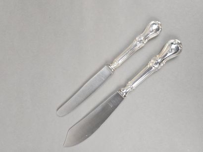 Service of entremets-cheese knives with silver...
