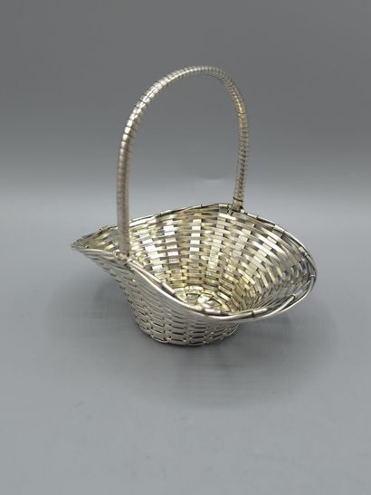 Panier tressé en argent, intérieur avec léger...