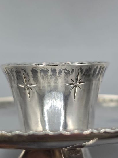 Paire de bougeoirs «design » tripodes en...