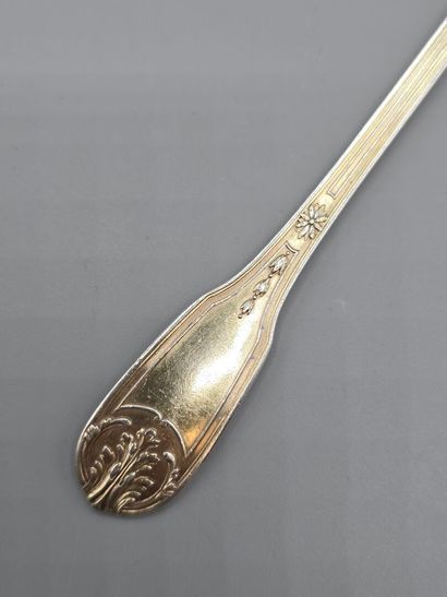 Large vermeil (gold over silver) serving...