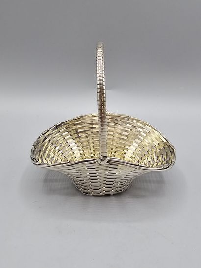 Panier tressé en argent, intérieur avec léger...