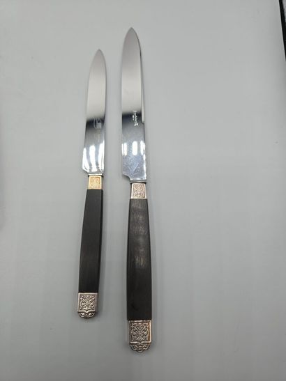 Double service de couteaux aux manches en...