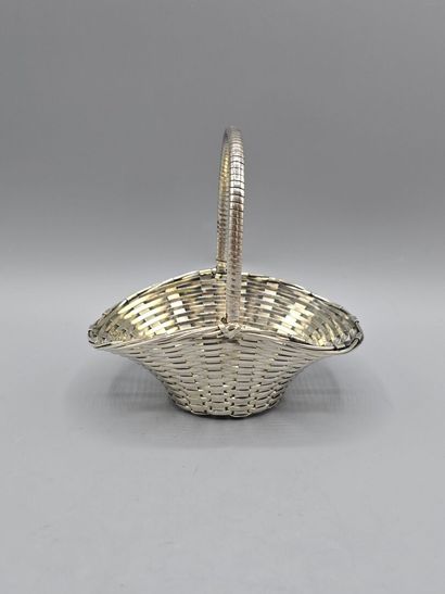 Panier tressé en argent, intérieur avec léger...