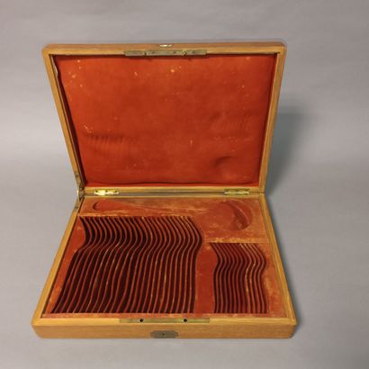 Coffret de ménagère en bois naturel avec...