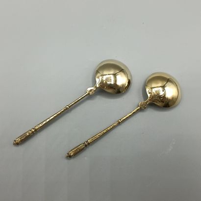QUEILLE
Pair of vermeil (gold on silver)...