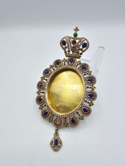 Importante broche-pendentif en vermeil de...