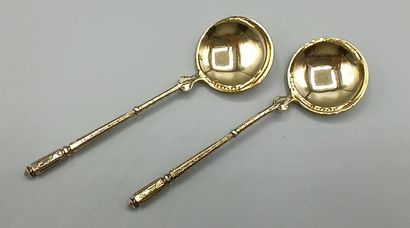 QUEILLE
Pair of vermeil (gold on silver)...