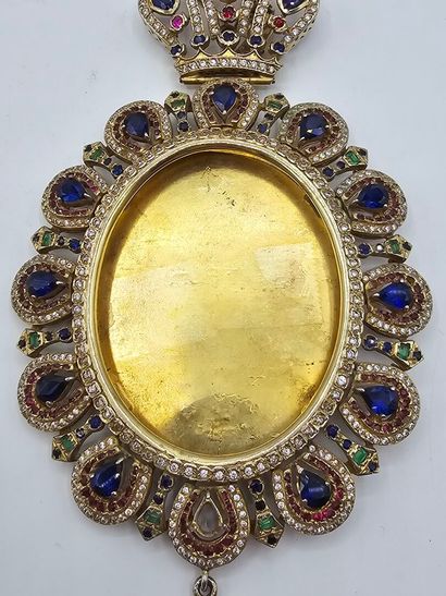 Importante broche-pendentif en vermeil de...
