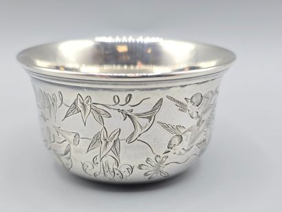 BOIVIN
Small silver bowl with chased rim...