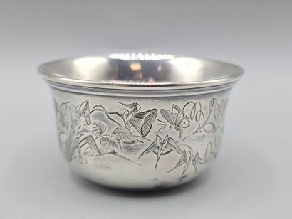 BOIVIN
Small silver bowl with chased rim...