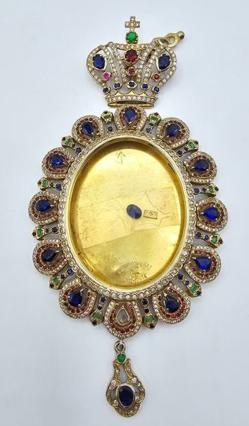 Importante broche-pendentif en vermeil de...