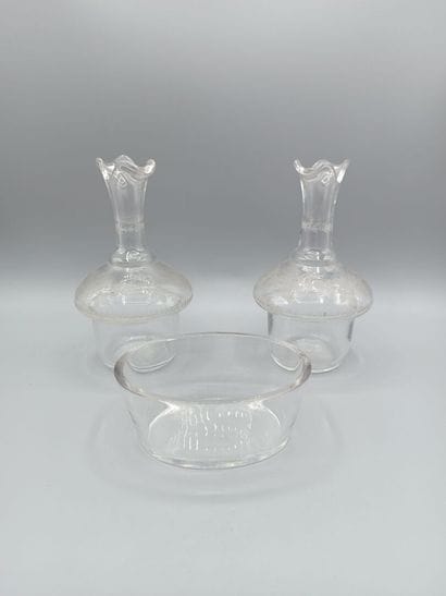 Paire de burettes et intérieur en verre et/ou...