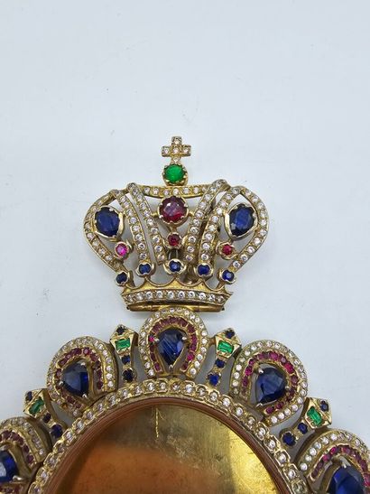 Importante broche-pendentif en vermeil de...