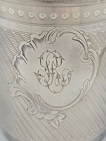 SOUFFLOT
Flat-bottomed silver tumbler with...