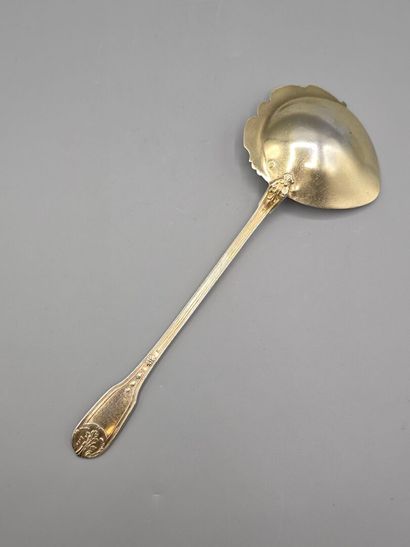 Large vermeil (gold over silver) serving...