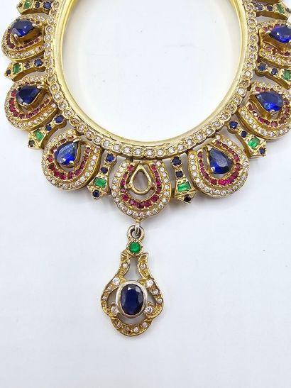 Importante broche-pendentif en vermeil de...