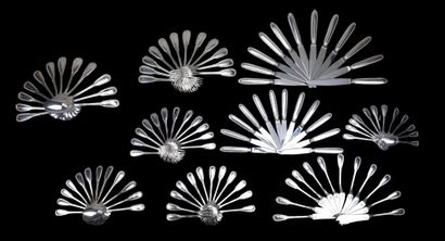 RAVINET DENFERT
Large silver menagère with...