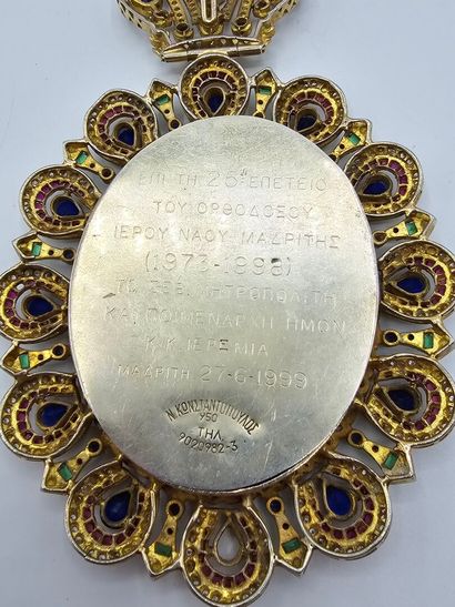 Importante broche-pendentif en vermeil de...