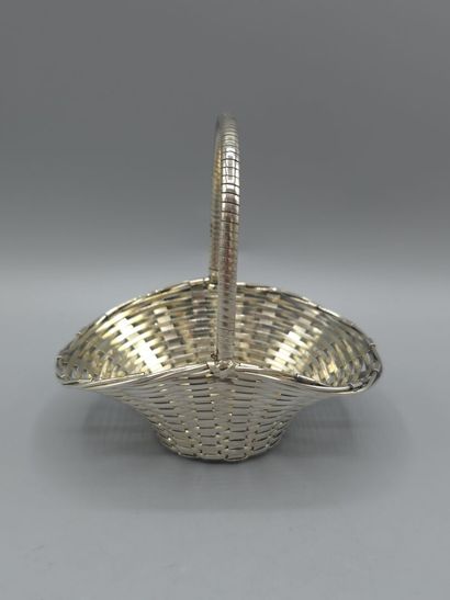 Panier tressé en argent, intérieur avec léger...