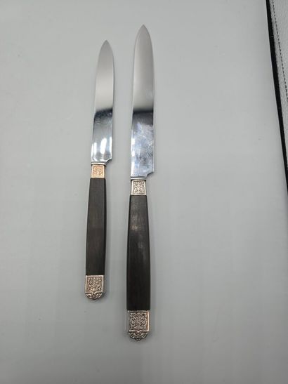 Double service de couteaux aux manches en...