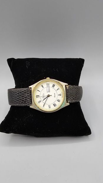 Lot de trois montres d'homme en métal dont:
-...